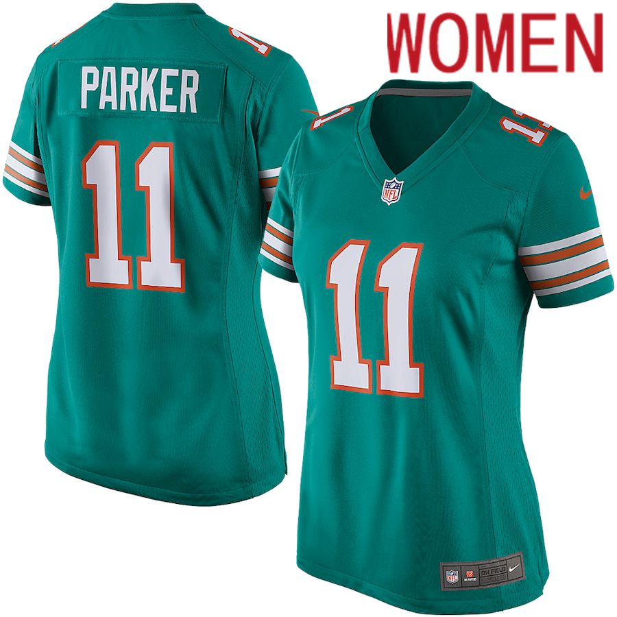 Women Miami Dolphins #11 DeVante Parker Nike Green Game Player NFL Jersey